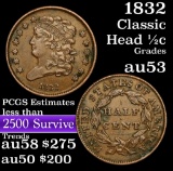 1832 Classic Head half cent 1/2c Grades Select AU (fc)