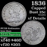 1836 Capped Bust Quarter 25c Grades xf details (fc)
