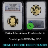 NGC 2007-s John Adams Presidential Dollar $1 Graded pr69 DCAM by NGC