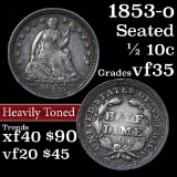 1853-o Seated Liberty Half Dime 1/2 10c Grades vf++