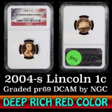 NGC 2004-s  Lincoln Cent 1c Graded pr69 DCAM by NGC