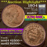 ***Auction Highlight*** 1804 Draped Bust Half Cent 1/2c Graded Select+ Unc by USCG (fc)