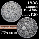 1833 Capped Bust Half Dollar 50c Grades vf, very fine
