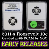 NGC 2011-s Early Releases Roosevelt Dime 10c Graded pr69 DCAM by NGC