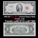 1963 $2 Red Seal United States Note Grades Gem++ CU