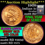 ***Auction Highlight*** 1909 Indian Cent 1c Grades GEM+ Unc RD (fc)