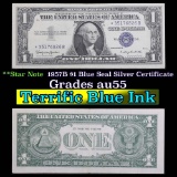 **Star Note  1957B $1 Blue Seal Silver Certificate Grades Choice AU