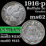 1916-p Barber Dime 10c Grades Select Unc