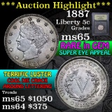 ***Auction Highlight*** 1887 Liberty Nickel 5c Graded GEM Unc By USCG (fc)