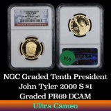 NGC 2009-s John Tyler Presidential Dollar $1 Graded pr69 DCAM by NGC