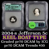 2004-s Jefferson Nickel 5c Graded pr70 DCAM by ICG