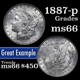 1887-p Morgan Dollar $1 Grades GEM+ Unc (fc)