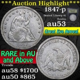 ***Auction Highlight*** 1847-p Seated Liberty dollar $1 Graded Select AU by USCG (fc)