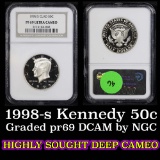 NGC 1998-s  Kennedy Half Dollar 50c Graded pr69 DCAM by NGC