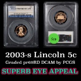 PCGS 2003-s Lincoln Cent 1c Graded pr69 DCAM by PCGS