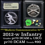 2012-W Infantry Modern Commem Dollar $1 Graded GEM++ Proof Deep Cameo by USCG