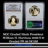 NGC 2009-s William H. Harrison Presidential Dollar 1 Graded pr69 DCAM by NGC