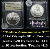 1995-d Olympics Paralympics Modern Commem Dollar $1 Graded ms70, Perfection by USCG