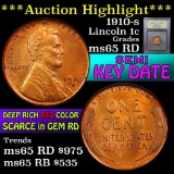 ***Auction Highlight*** 1910-s Lincoln Cent 1c Graded GEM Unc RD By USCG (fc)