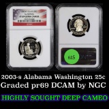 NGC 2003-s Alabama Washington Quarter 25c Graded pr69 DCAM by NGC