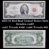 1963 $2 Red Seal United States Note Grades Gem++ CU