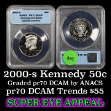 ANACS 2000-s Kennedy Half Dollar 50c Graded pr70 DCAM by ANACS
