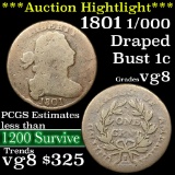 ***Auction Highlight*** 1801 1/000 Draped Bust Large Cent 1c Grades vg, very good (fc)