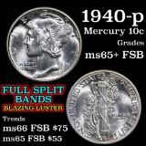 1940-p Mercury Dime 10c Grades GEM+ FSB