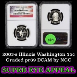 NGC 2003-s Illinois Washington Quarter 25c Graded pr69 DCAM by NGC
