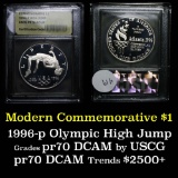 1996-P Olympics High Jump Modern Commem Dollar $1 Graded GEM++ Proof Deep Cameo by USCG