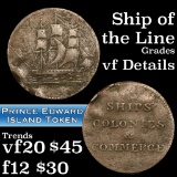 Ships, Colonies & Commerce, PE 10-2 Canadian Token 1c Grades vf details