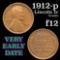 1912-p Lincoln Cent 1c Grades f, fine