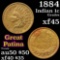 1884 Indian Cent 1c Grades xf+