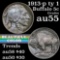 1913-p ty I Beautiful Color Buffalo Nickel 5c Grades Choice AU
