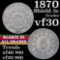 1870 Shield Nickel 5c Grades vf++
