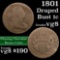 1801 Draped Bust Large Cent 1c Grades vg, very good