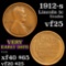 1912-d Lincoln Cent 1c Grades vf+