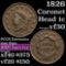 1826 Coronet Head Large Cent 1c Grades vf++ (fc)
