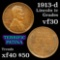 1913-d Lincoln Cent 1c Grades vf++