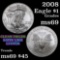 2008 Silver Eagle Dollar $1 Grades ms69