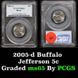PCGS 2005-d Bison Jefferson Nickel 5c Graded ms65 by PCGS