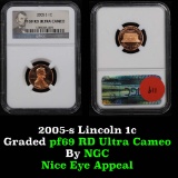 2005-s Lincoln Cent  1c Graded pr69RD DCAM byNGC