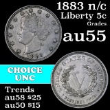 1883 n/c Liberty Nickel 5c Grades Choice AU