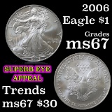 2006 Silver Eagle Dollar $1 Grades GEM++ Unc