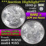***Auction Highlight*** 1890-p Morgan Dollar $1 Graded GEM Unc by USCG (fc)