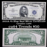 1953A $5 Blue Seal Silver certificate Grades Choice CU