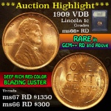 ***Auction Highlight*** 1909 vdb Lincoln Cent 1c Graded GEM++ RD by USCG (fc)