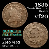 1835 Classic Head half cent 1/2c Grades vf, very fine