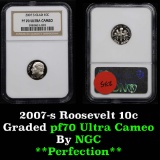 NGC 2007-s Roosevelt Dime  10c Graded pr70 DCAM by NGC
