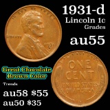 1931-d Lincoln Cent 1c Grades Choice AU